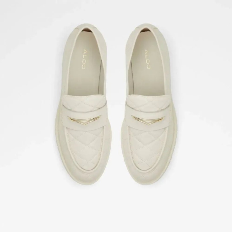 Fashion Aldo Moxy Women's Quilted Lug Sole Loafer White