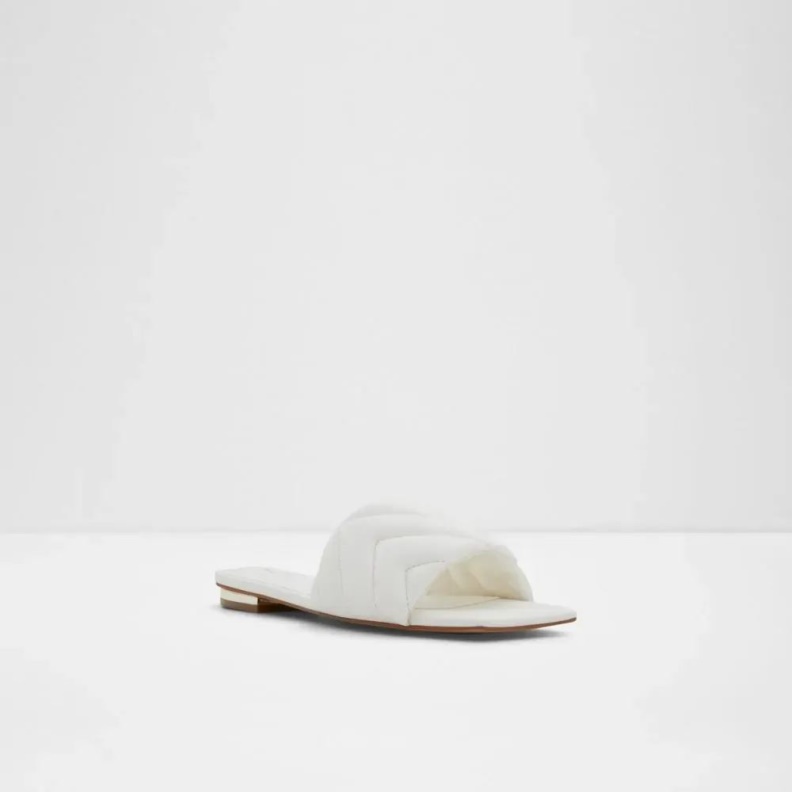 Fashion Aldo White Moniq Women's Flat Slide Sandal