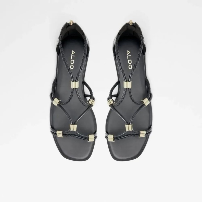 Fashion Aldo Oceriwenflex Women's Flat Strappy Sandal Other-Black