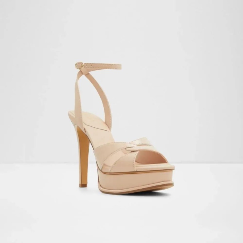 Fashion Aldo Ocoewan Women's Ankle Strap Heeled Shoe Bone