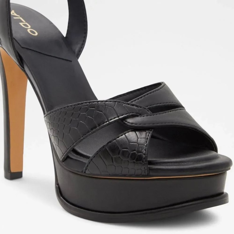 Fashion Black Aldo Ocoewan Women's Ankle Strap Heeled Shoe