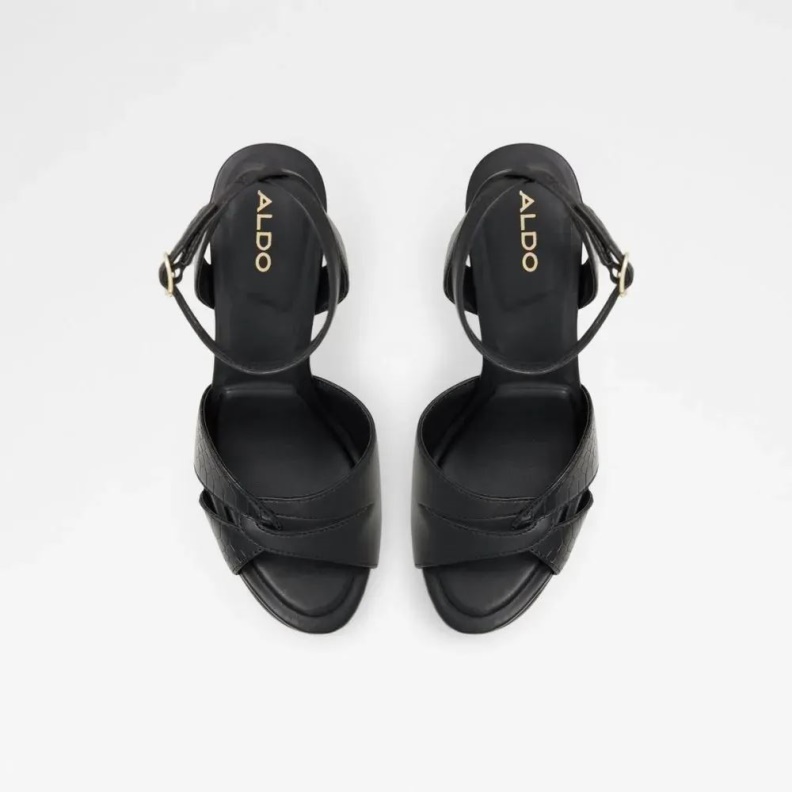 Fashion Black Aldo Ocoewan Women's Ankle Strap Heeled Shoe