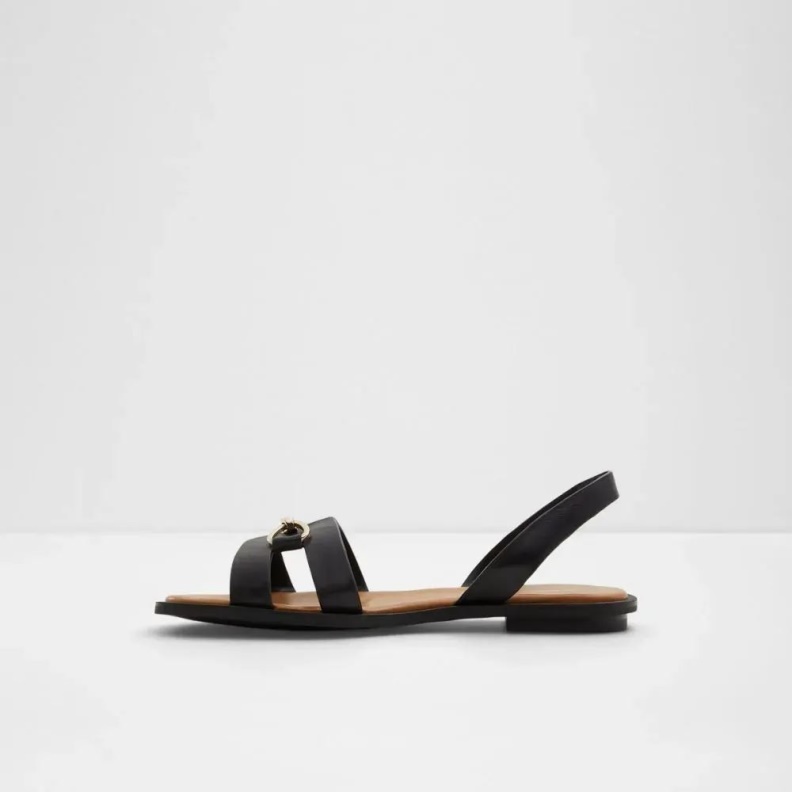 Black Fashion Aldo Odele Women's Sling Back Flat Sandal