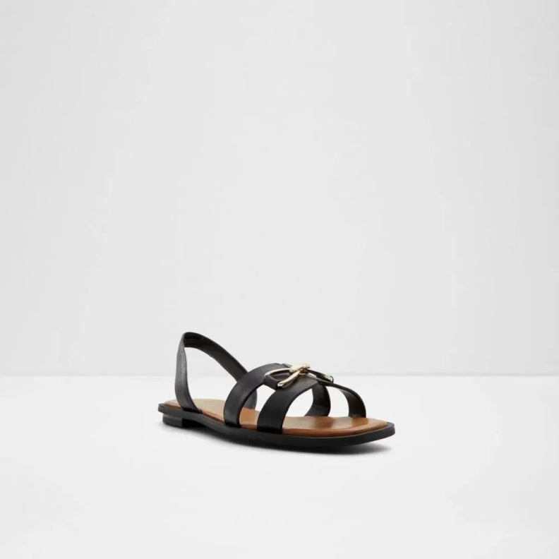 Black Fashion Aldo Odele Women's Sling Back Flat Sandal