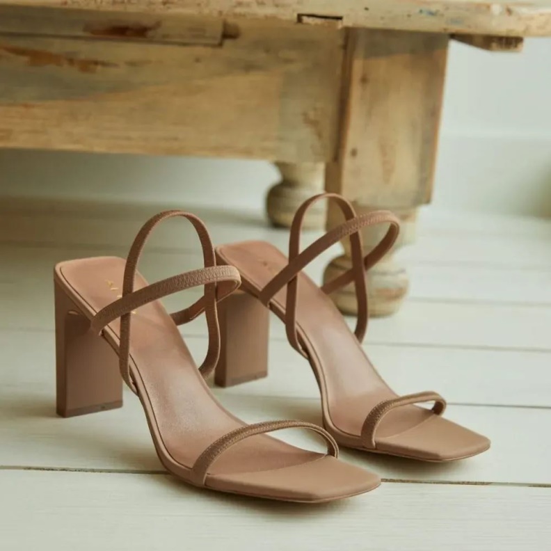 Okurr Women's Sling Back Block Heel Sandal Fashion Aldo Bone