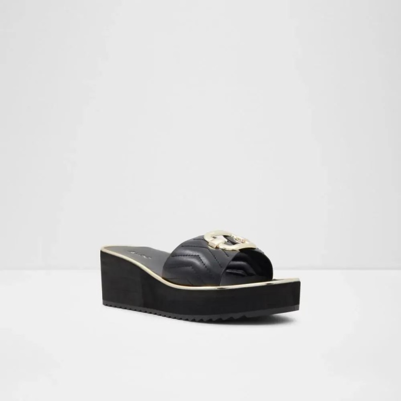 Onayllan Women's Beach Slide Sandal Fashion Aldo Black