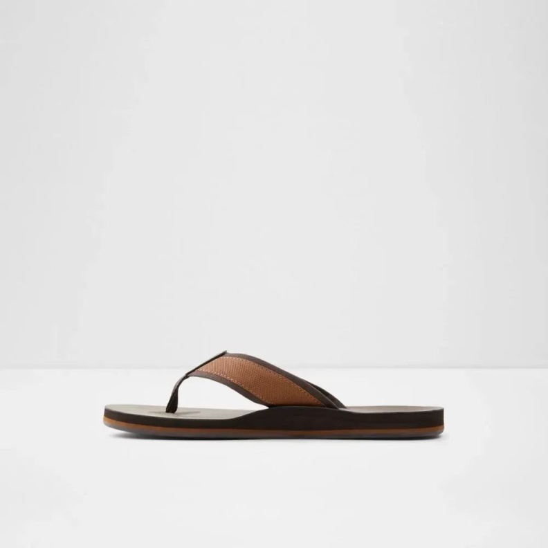 Aldo Fashion Cognac Orest Men's Slip-On Thong Sandal