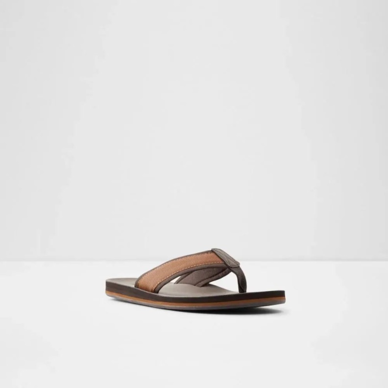 Aldo Fashion Cognac Orest Men's Slip-On Thong Sandal