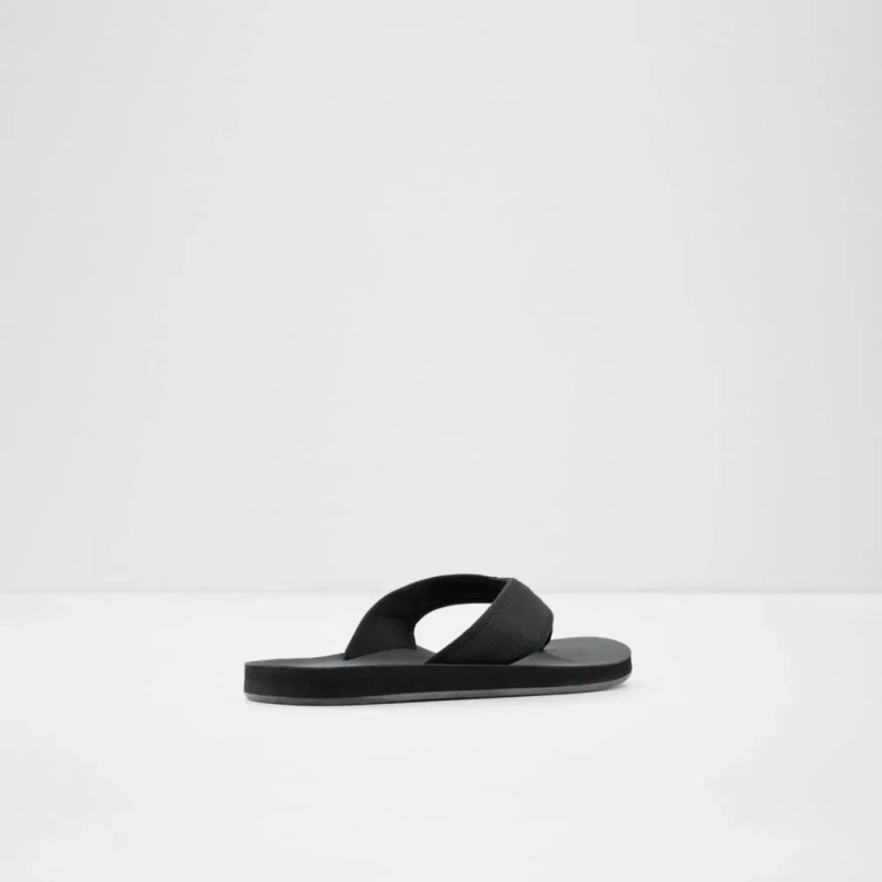 Black Orest Men's Flat Thong Sandal Fashion Aldo