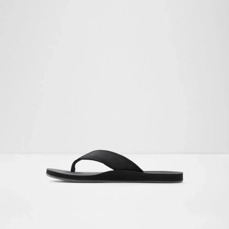 Black Orest Men's Flat Thong Sandal Fashion Aldo