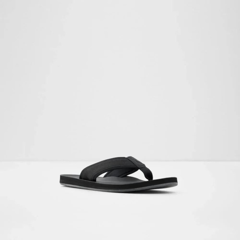 Black Orest Men's Flat Thong Sandal Fashion Aldo