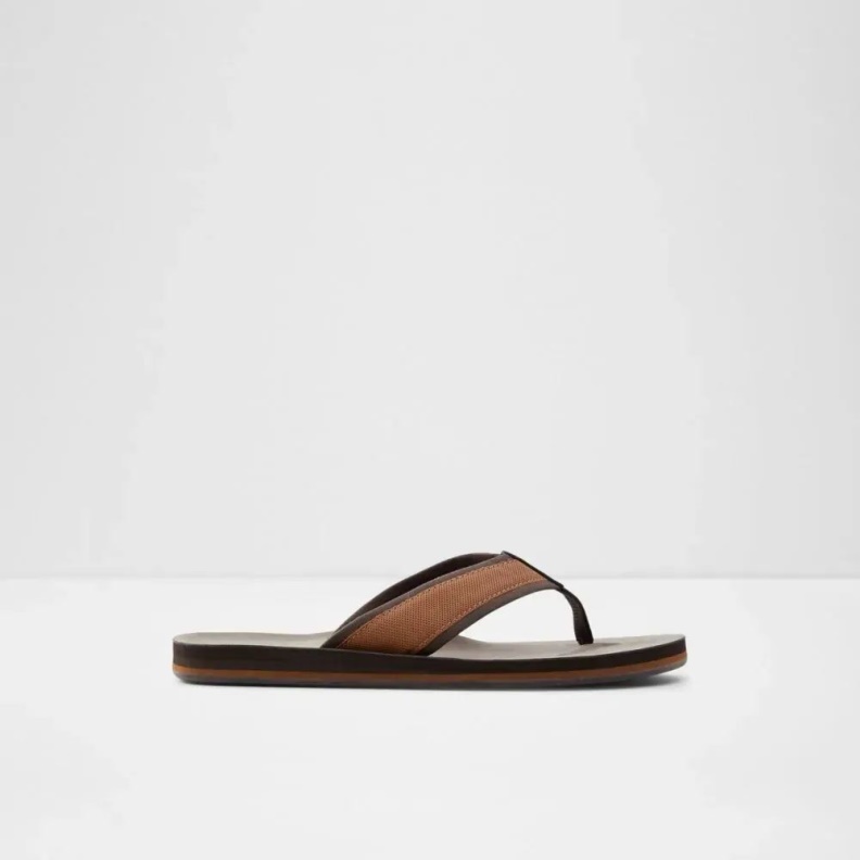 Cognac Fashion Aldo Orest Men's Flat Thong Sandal
