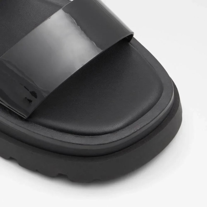 Aldo Fashion Black Phelix Women's Two Piece Lug Sole Sandal