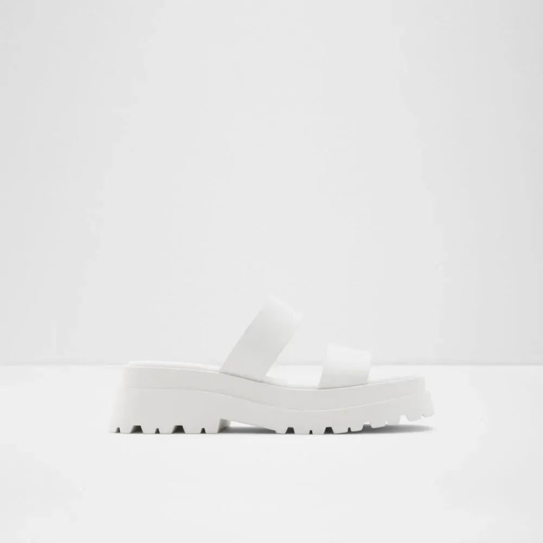 Aldo White Fashion Phelix Women's Two Piece Lug Sole Sandal