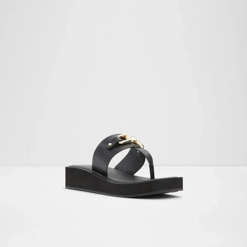 Aldo Fashion Black Poolside Women's Chunky Beach Sandal