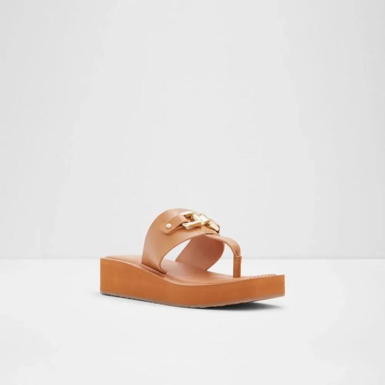 Fashion Medium-Brown Poolside Women's Thong Beach Sandal Aldo