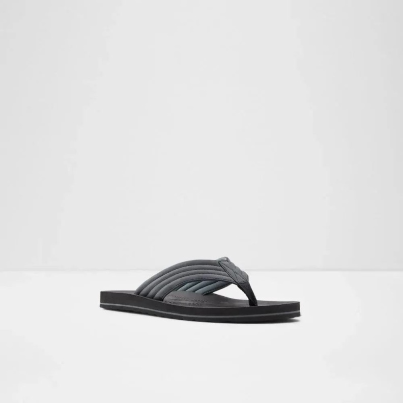 Fashion Aldo Black Proicien Men's Slip-On Thong Sandal