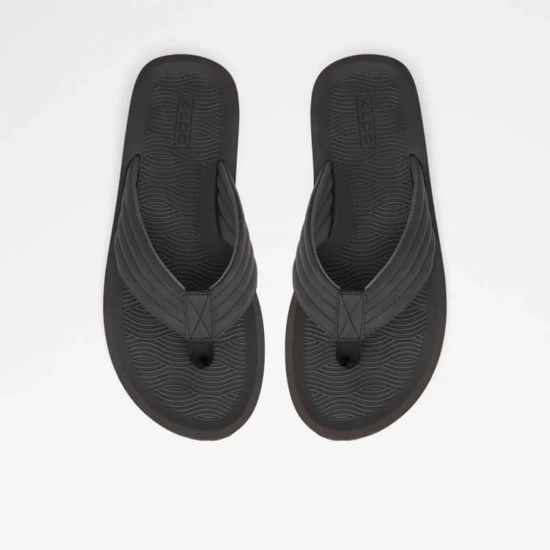 Proicien Men's Flat Thong Sandal Fashion Black Aldo