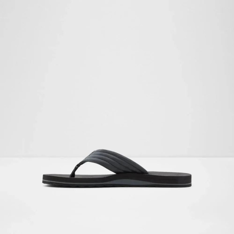Proicien Men's Flat Thong Sandal Fashion Black Aldo