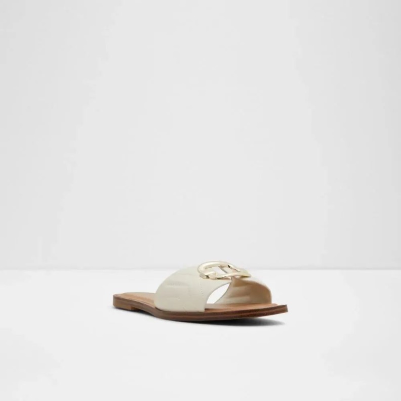 Qelajar Women's Flat Slide Sandal Aldo Fashion Other White