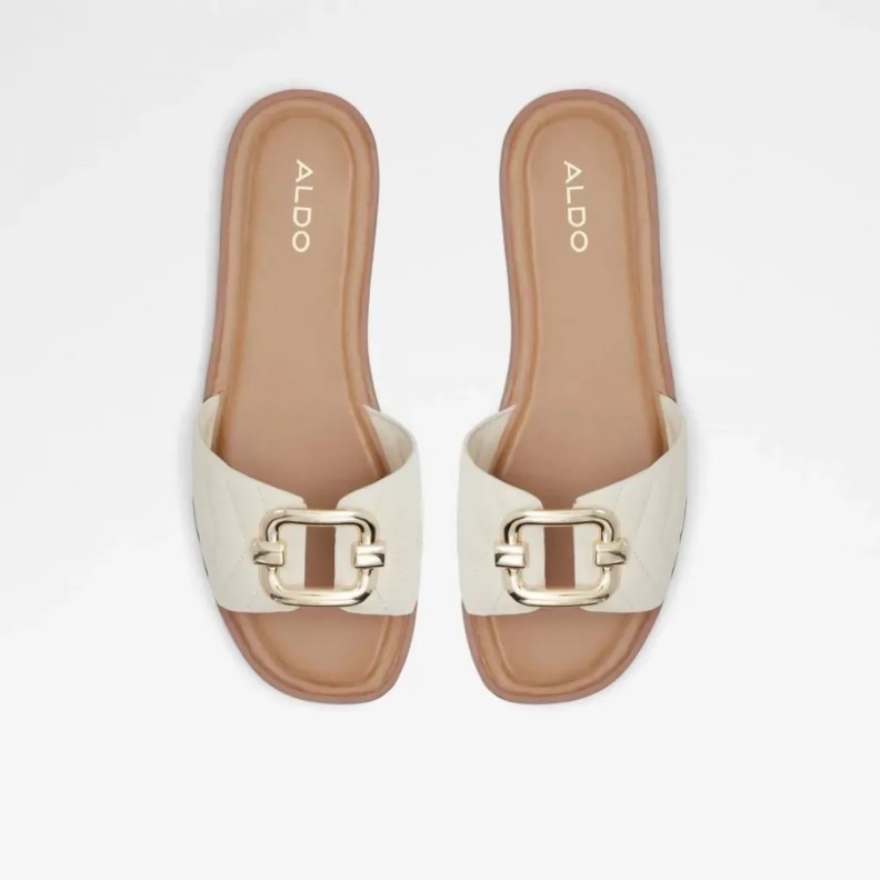 Qelajar Women's Flat Slide Sandal Aldo Fashion Other White