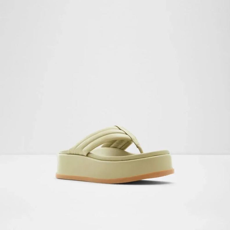 Aldo Light Green Fashion Rachelle Women's Wedge Thong Sandal