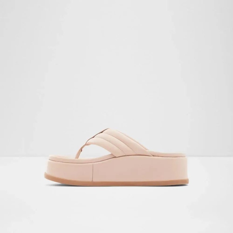 Aldo Rachelle Women's Wedge Thong Sandal Bone Fashion