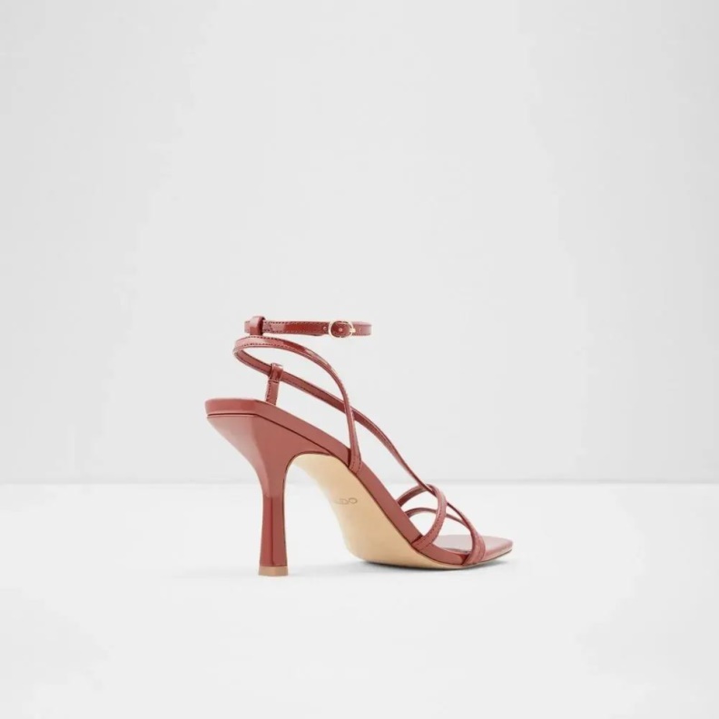 Fashion Aldo Medium Red Rendalith Women's Ankle Strap Heel Sandal