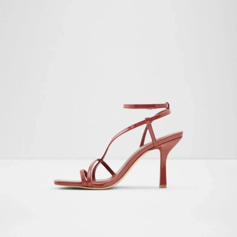 Fashion Aldo Medium Red Rendalith Women's Ankle Strap Heel Sandal