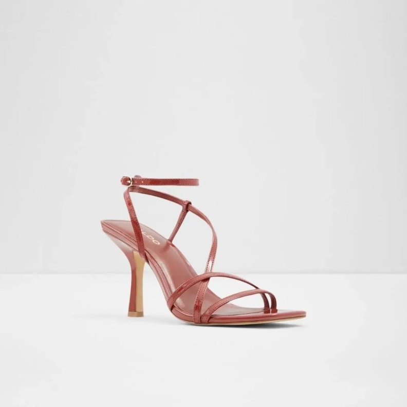 Fashion Aldo Medium Red Rendalith Women's Ankle Strap Heel Sandal