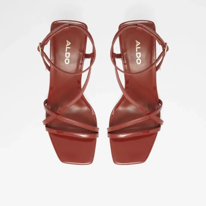 Fashion Aldo Medium Red Rendalith Women's Ankle Strap Heel Sandal