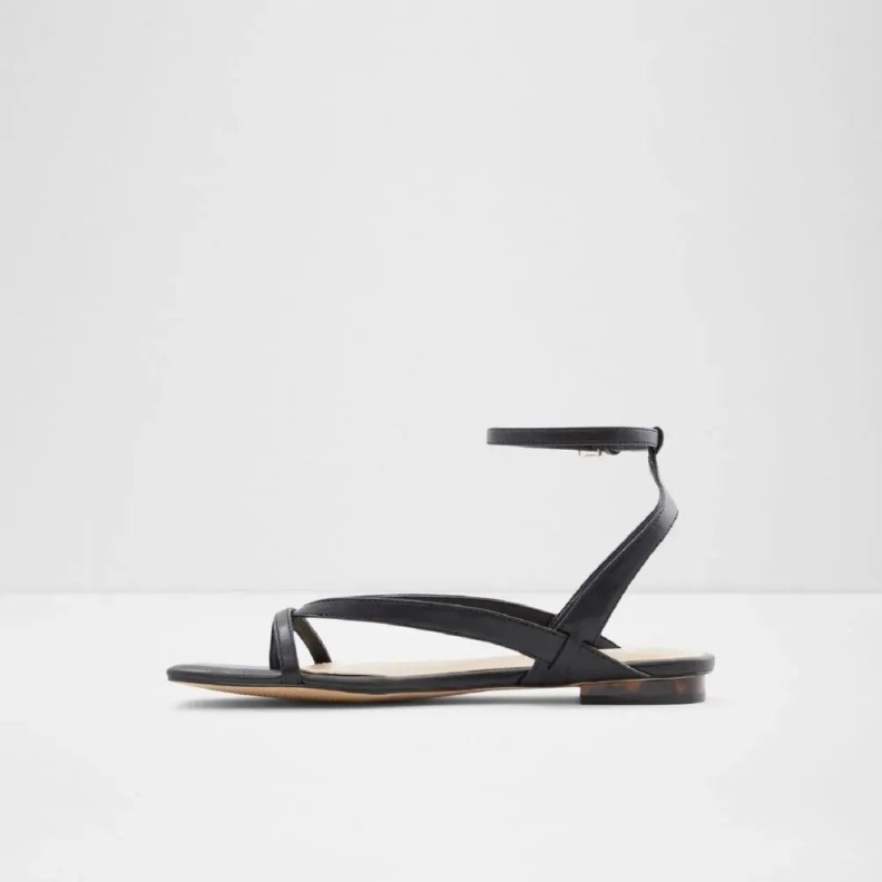 Fashion Black Rhigoni Women's Flat Ankle Strap Sandal Aldo