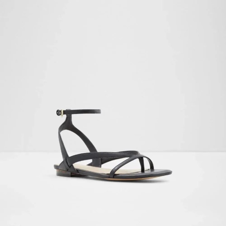 Fashion Black Rhigoni Women's Flat Ankle Strap Sandal Aldo