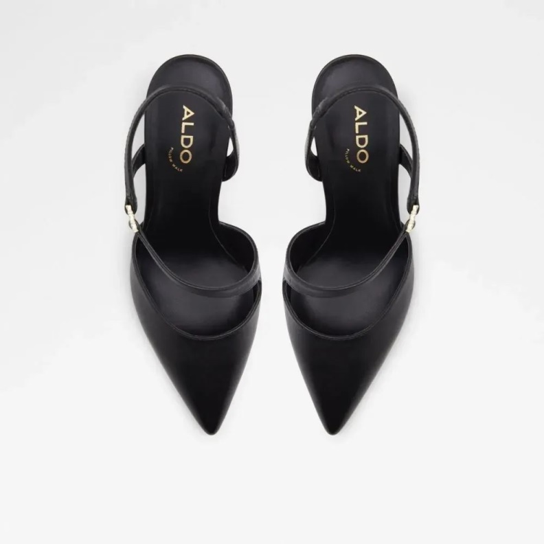 Black Aldo Fashion Sevilla Women's Sling Back Heeled Sandal