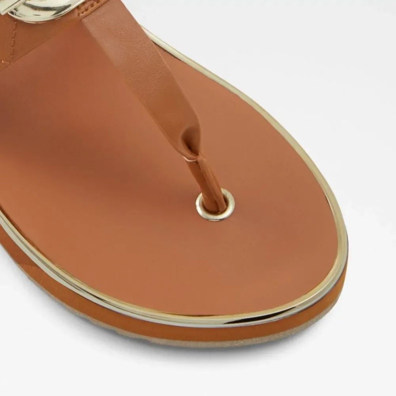Fashion Aldo Searene Women's Thong Beach Sandal Medium-Brown