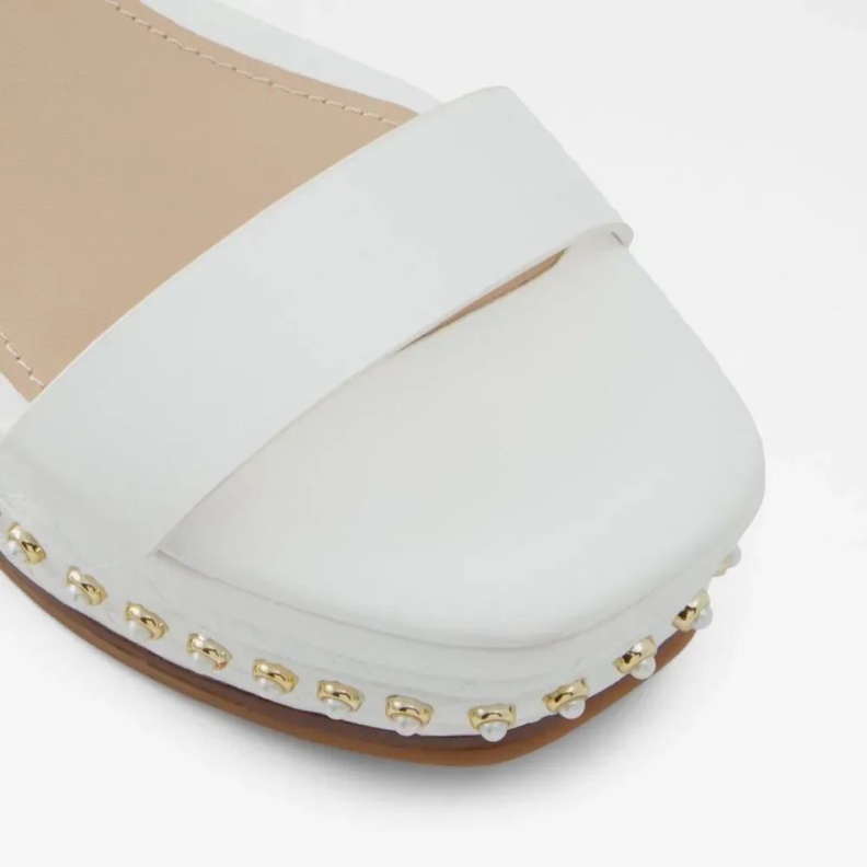 Fashion Aldo White Selia Women's Flatfowedge Sandal