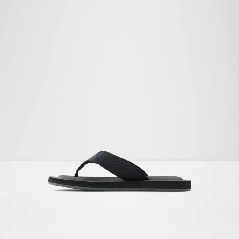 Tengen Men's Flat Thong Sandal Fashion Black Aldo