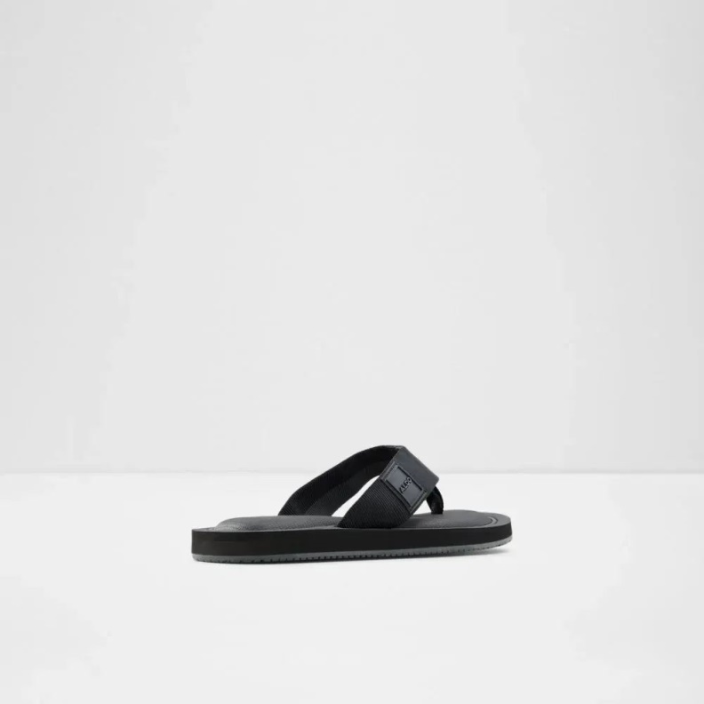 Tengen Men's Flat Thong Sandal Fashion Black Aldo
