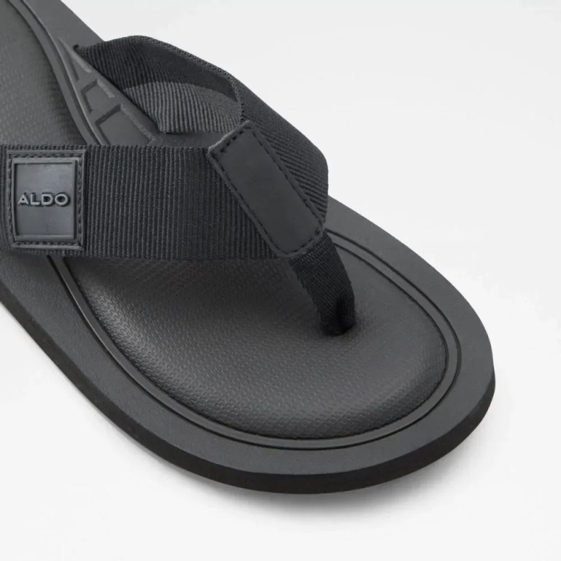 Tengen Men's Flat Thong Sandal Fashion Black Aldo