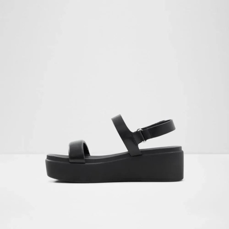 Aldo Fashion Black Tisdal Women's Strappy Slip On Sandal