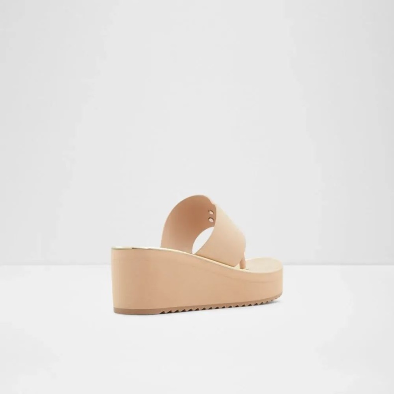 Aldo Bone Fashion Toea Women's Thong Wedge Beach Sandal