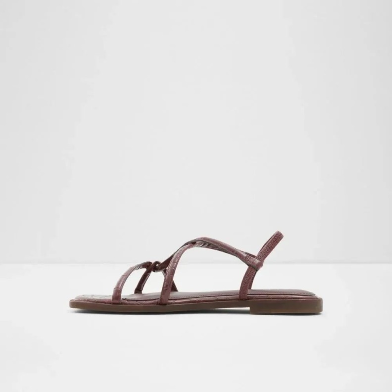 Toosieflex Women's Sling Back Flat Strap Sandal Fashion Aldo Dark-Brown