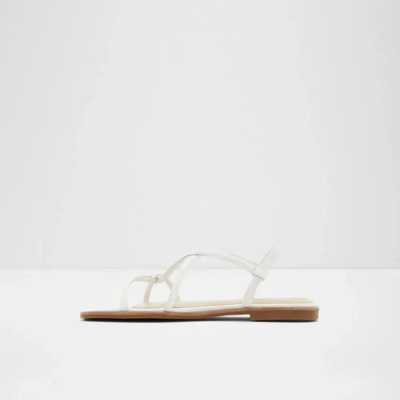 Toosieflex Women's Sling Back Flat Strap Sandal Fashion White Aldo