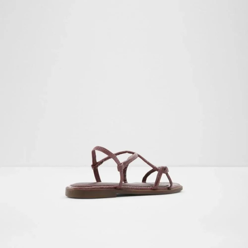Toosieflex Women's Strappy Flat Sandal Aldo Fashion Dark-Brown