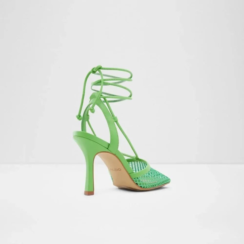Green Aldo Fashion Tropez Women's Strappy Ghillie Mesh Heeled Sandal