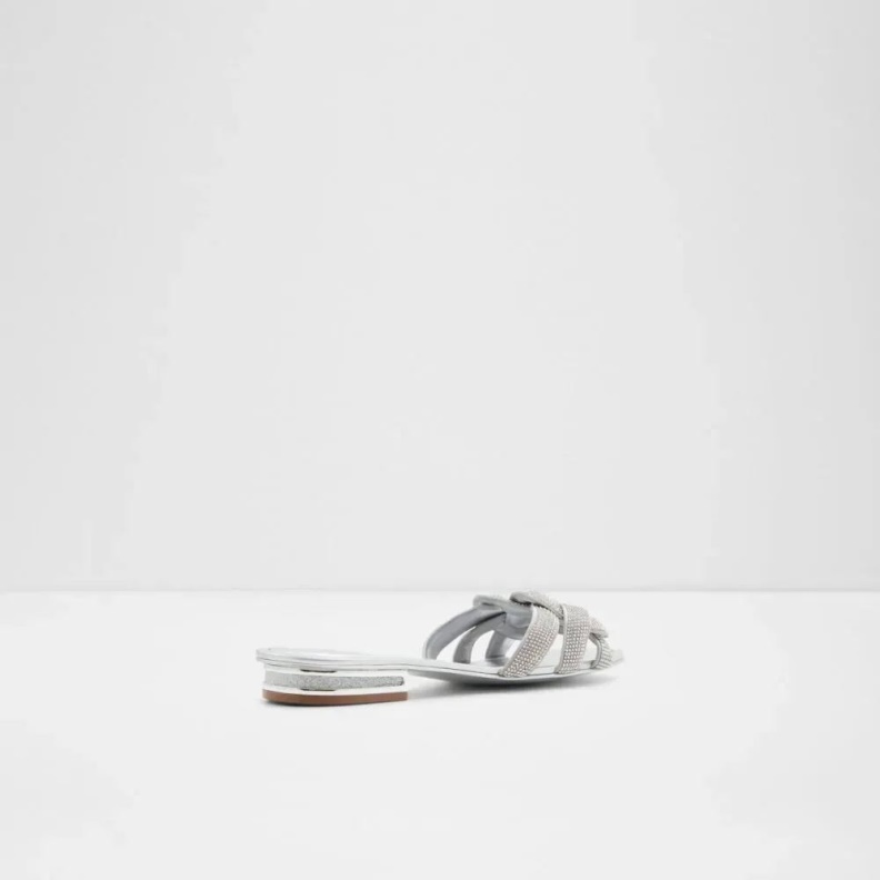 Aldo Tydeus Women's Flat Slide Sandal Silver Fashion