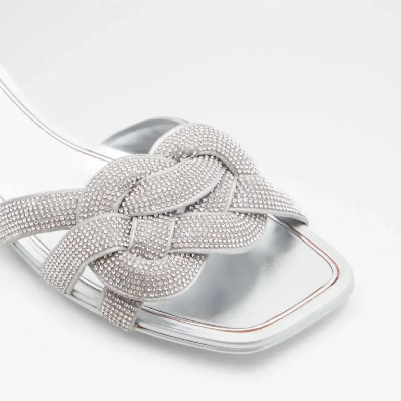 Aldo Tydeus Women's Flat Slide Sandal Silver Fashion