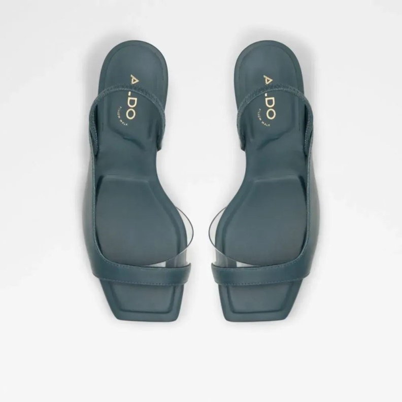 Fashion Aldo Teal Valencia Women's Sling Back Heeled Sandal