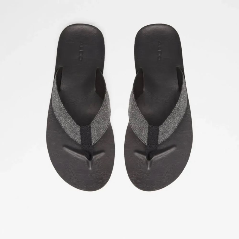 Black Aldo Fashion Weallere Men's Flat Thong Sandal