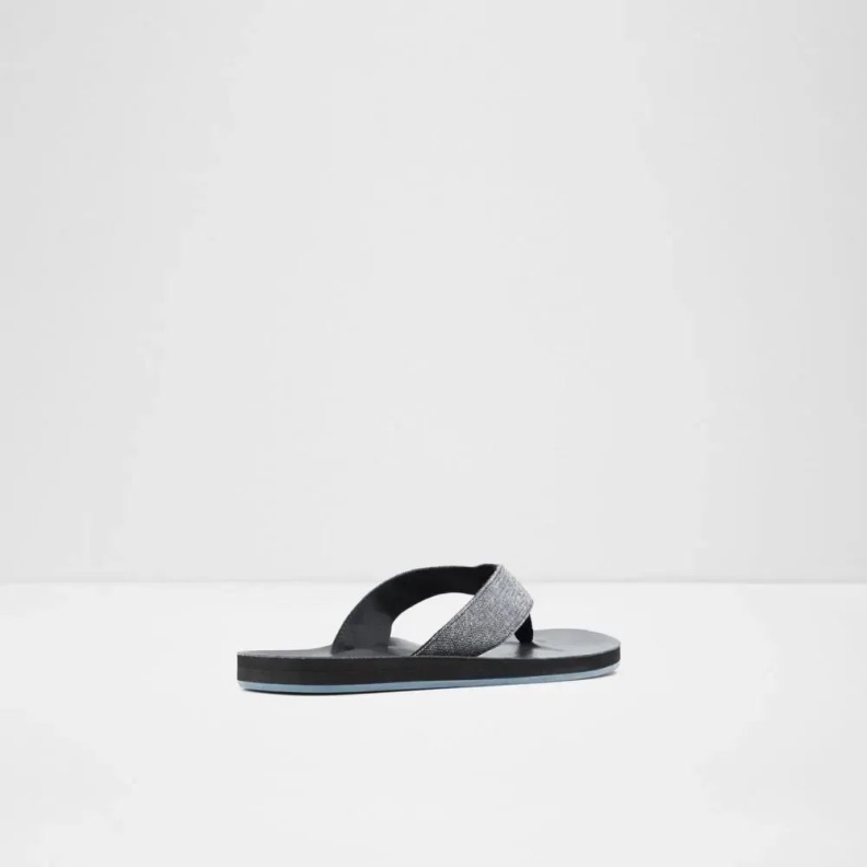 Black Aldo Fashion Weallere Men's Flat Thong Sandal